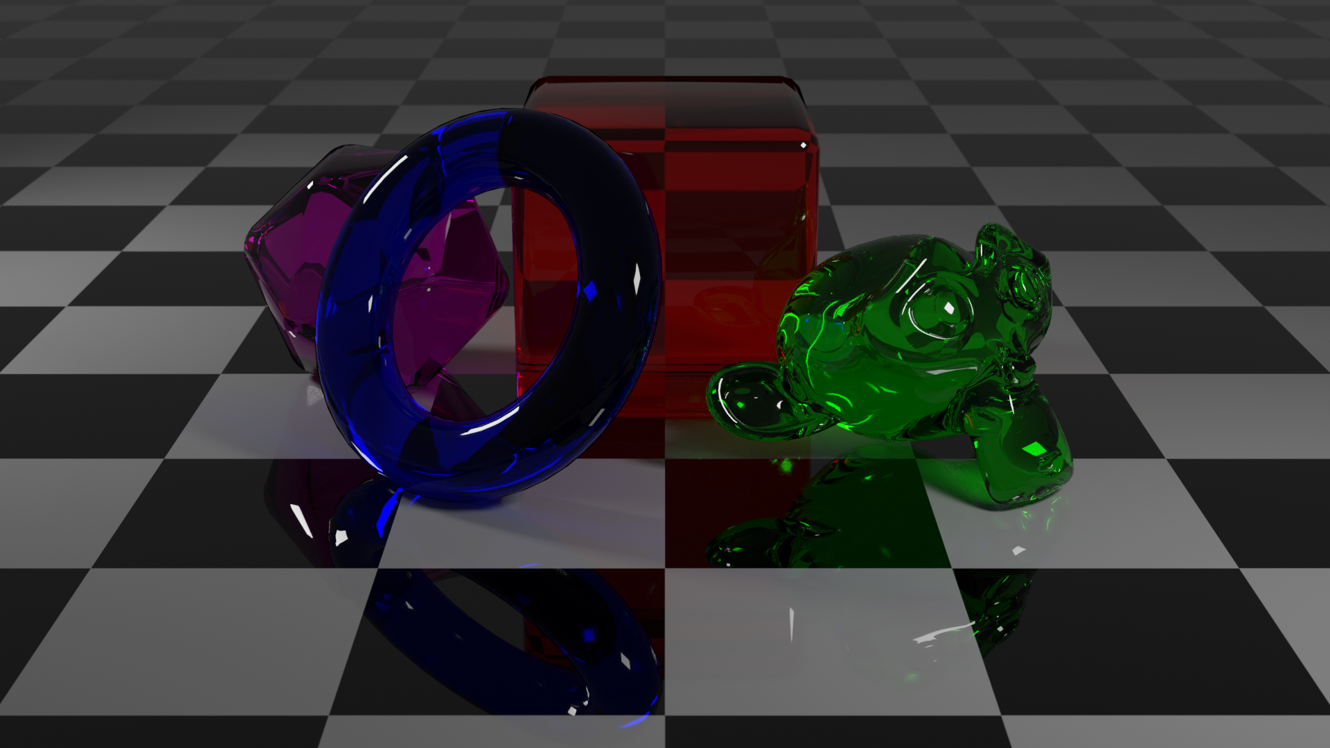 A render of some glass objects